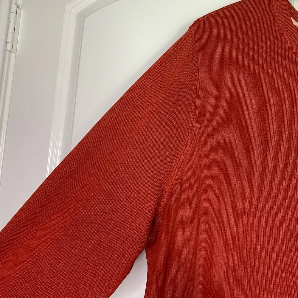 Isaac Mizrahi Orange Cardigan Sweater Button Down High Low Cut NWT size 1X - Picture 7 of 15